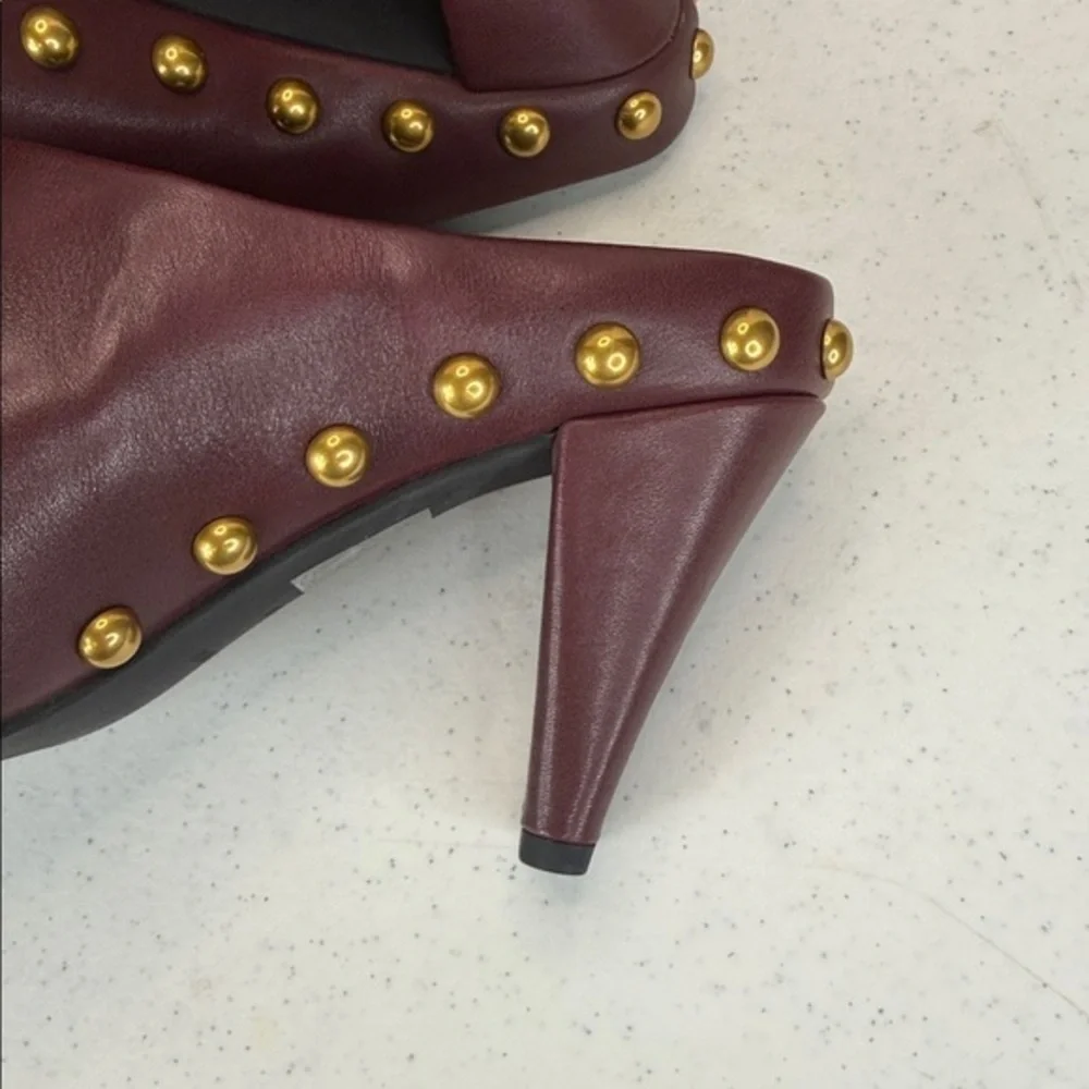 Rebecca Minkoff Milan Studded Mule Color Port/ Burgundy Sz‎ 7.5